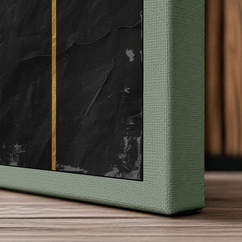 Stone and Gold Industrial - Wrapped Canvas, 30x20 - 76.2 x 50.8 cm, Sage Border