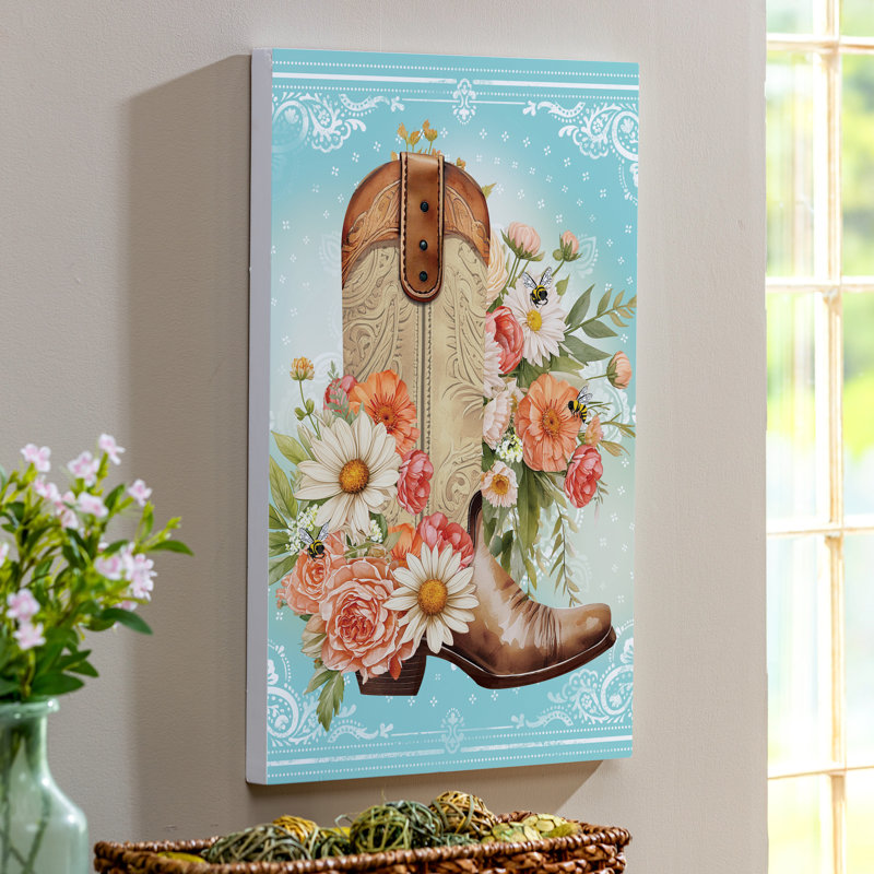 Petal & Plow Indoor Wall Decor, Cowboy Boots, 16" L x 24" H
