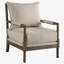Fauteuil d'appoint à dossier amovible beige et naturel