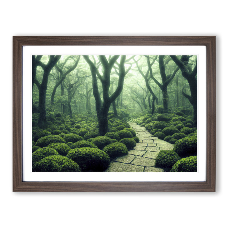 XH1022-596X An Effervescent Forest - Single Picture Frame Painting, Walnut