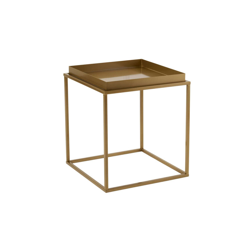Modern Glam Coffee Table, Gold Finish, 17.7 x 17.7 x 20.5 inches | 100% Metal Construction, Durable and Stylish | Perfect for Living Rooms, Contemporary Design, Space-Saving and Eye-Catching Accent Piece