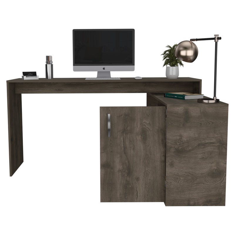 Bureau d'ordinateur en L Axis, Marron foncé