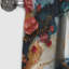 Enchanted - Motif de marbre blanc et bleu - Rideau occultant en marbre abstrait - 1 panneaux-107538902