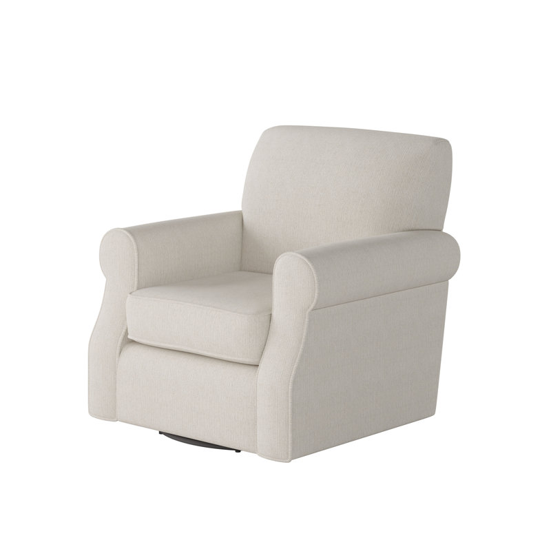 Silverlock Polyester Swivel Armchair, Salt Off-White Polyester Blend