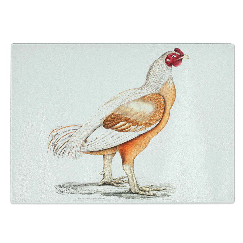 Glass Malabar Cock by John Edward Gray Chopping Board, 39 cm W x 28.5 cm L