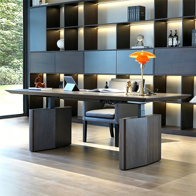 Bureau italien minimaliste 55,12 po avec double moteur et contrôle de la mémoire intelligent, 51.18" H x 55.12" W x 27.56" D