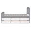 Lit plateforme simple en bois massif avec 6 tiroirs, gris et blanc
