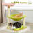 28" Cat Tower With Cozy Flower Perch, Large Hammock With 2 Replaceable Compostable Scoop