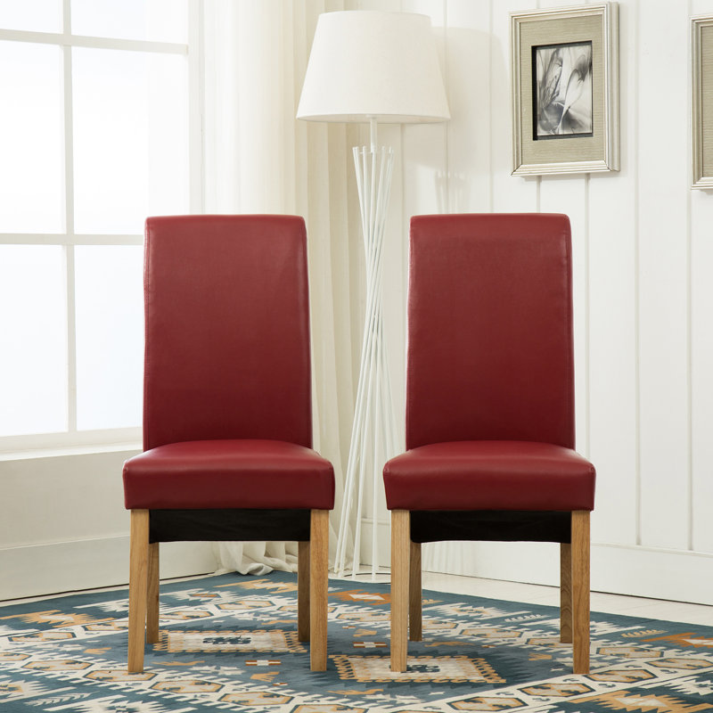 Newry Upholstered Dining Chairs Set of 4, Red