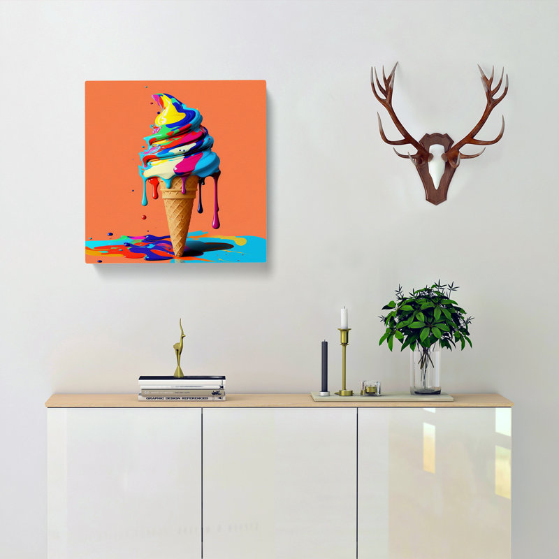 Ice Cream Fauvism - No Frame Print, 50cm H x 50cm W x 3cm D