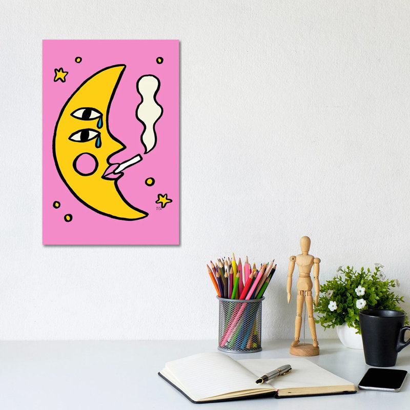 Sassy Moon by Aley Wild - Gallery-Wrapped Canvas Giclée on Canvas, Wrapped Canvas, 20.32 cm H x 30.48 cm W