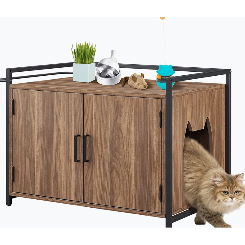 Enceinte de litière en bois, Noyer