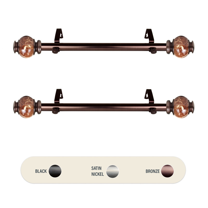 Tringle à rideaux simple en marbre Timmy, Bronze