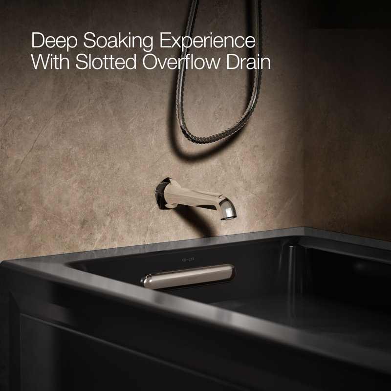 Archer® 60" x 30" Alcove Whirlpool, Black, Left