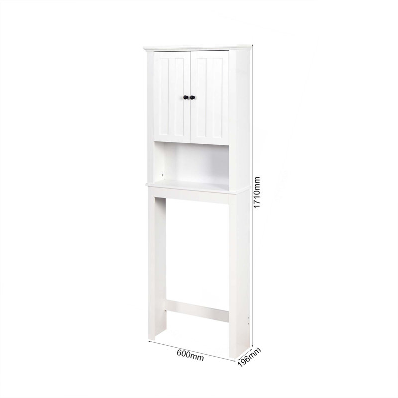 Armoire de rangement pour salle de bain en bois au-dessus de la toilette avec tablette réglable