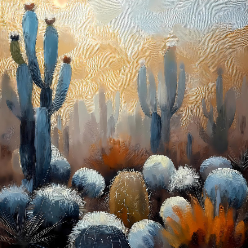 Desert Garden I, 36" H x 36" W