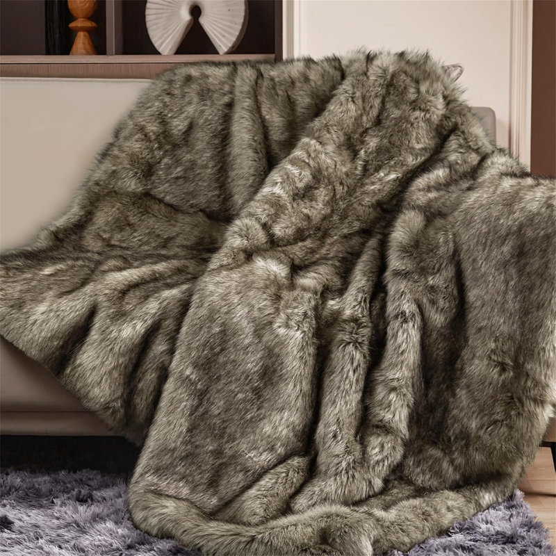 Machine Woven Throw Blanket, Brown