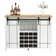 47" Fluted Wine Bar Cabinet with Glass Holder and Adjustable Shelves