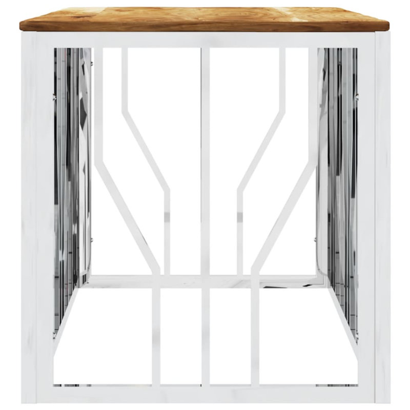 Caran Floor Shelf Coffee Table, Brown/Silver