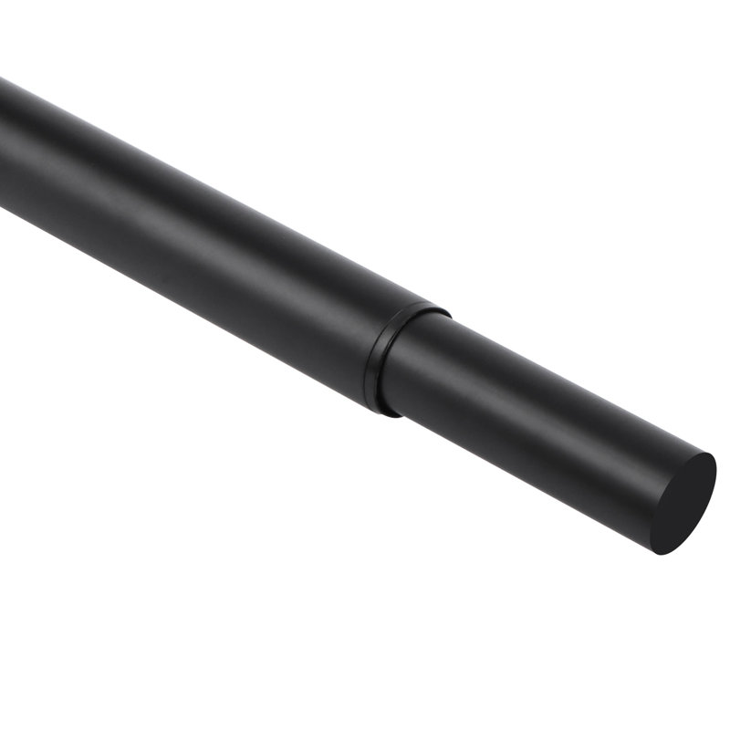 Matte Black Adjustable Steel Tension Shower Rod, 36 to 63 Inches