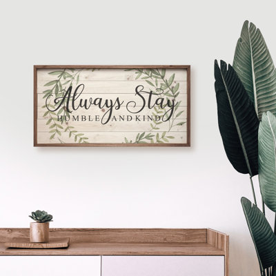 Always Stay Humble And Kind Wreath Whitewash
