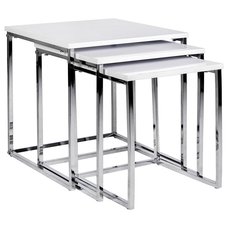 Vida Aztec Sled Nesting Tables, White