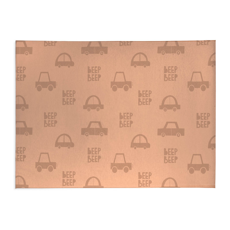 Beep Kids Play Mat, Peach/Orange/Ivory, Rectangle 2' x 3'
