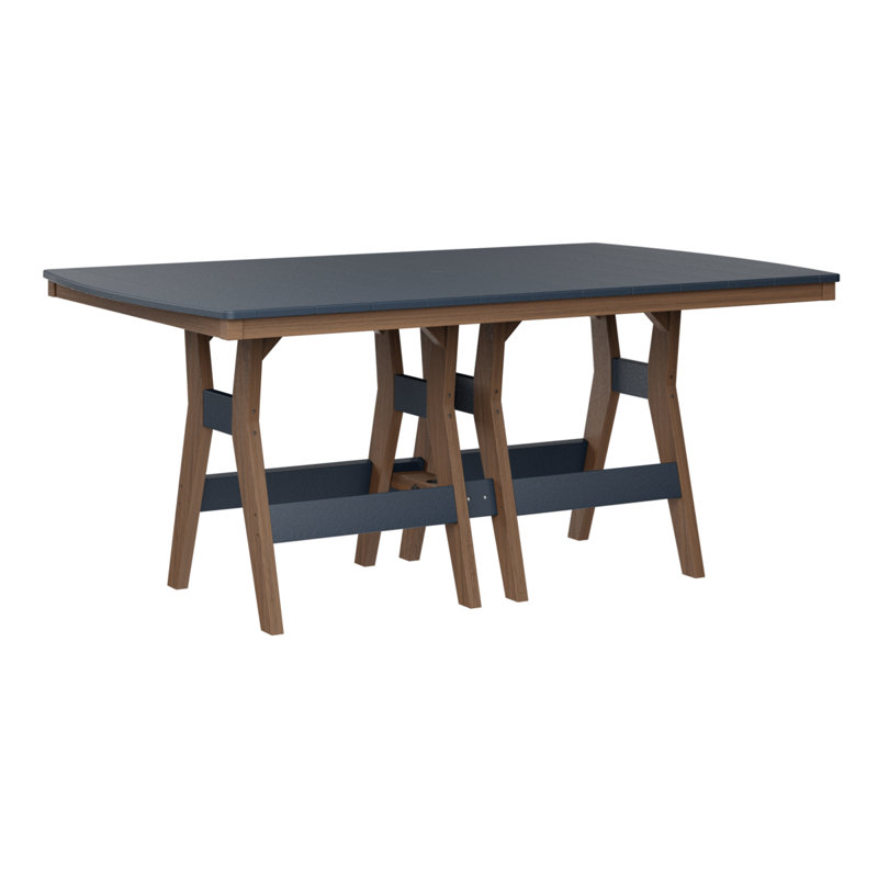 Berlin Gardens Harbour 72″ Rectangular Dining Table, Antique Mahogany, Navy Blue, 30.37" H x 72" W x 44" D