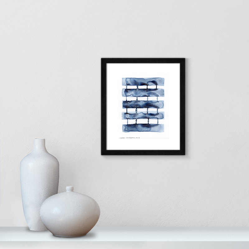 Gareth Stitched Together I by Nikki Galapon - Solid Wood Rectangle Print Single Piece Item on Canvas, Black Wood Framed Paper