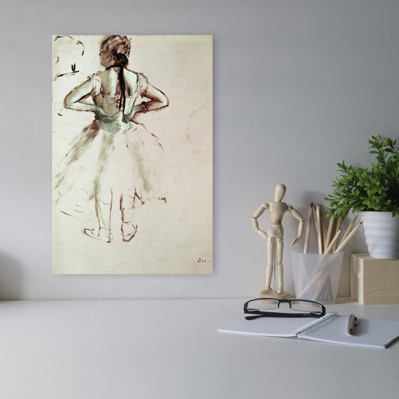 Danseuse vue de l'arrière - Affiche murale abstraite contemporaine, H 18 po x l 12 po
