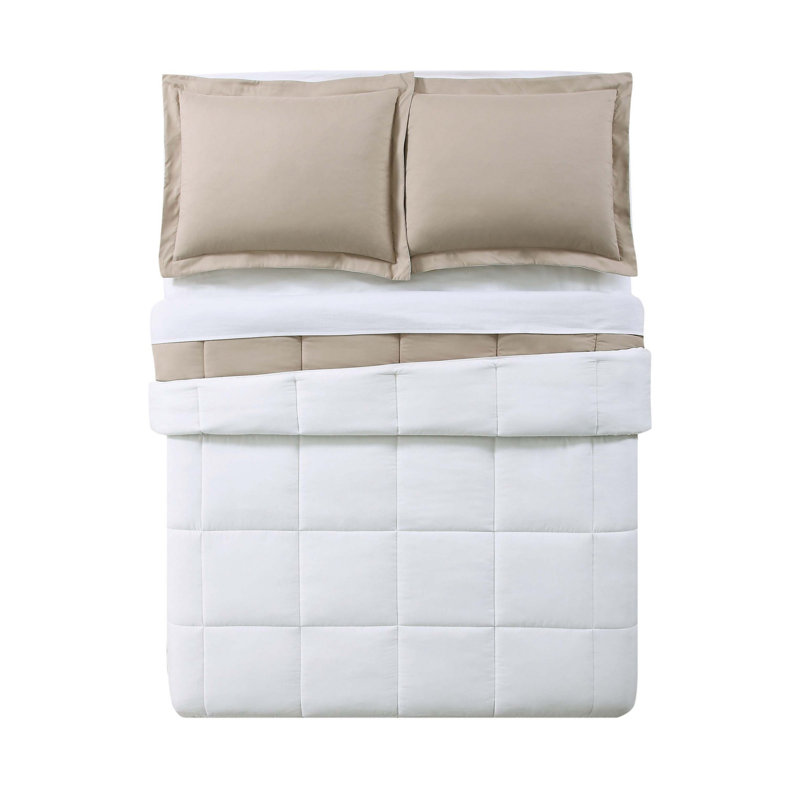 Full Red and Gray Reversible Microfiber Comforter Set