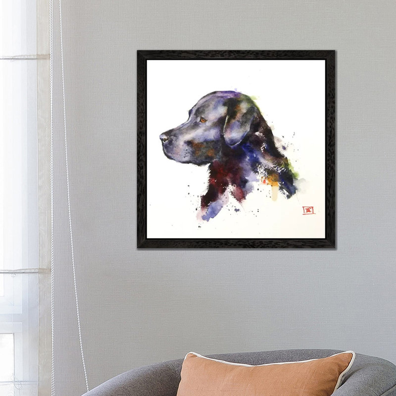 Dog by Dean Crouser - Painting on Canvas, 66.04 cm H x 66.04 cm W, Black Framed