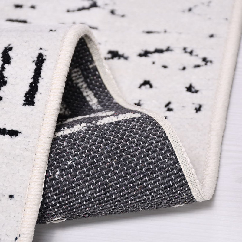 Modern/Abstract Gray Machine Washable Non-Slip Area Rug, Rectangle 6'6" x 9'9"