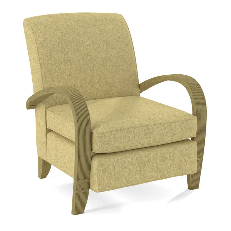 Vero Armchair, Light Blue Performance Fabric; 0851-55, Brass