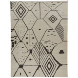 Flatweave Wool Geometric Area Rug in Beige