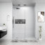 Panneau de douche fixe sans cadre de 81 cm (L) x 198 cm (H), verre trempé recouvert de nano-nickel brossé pour douche à l'italienne