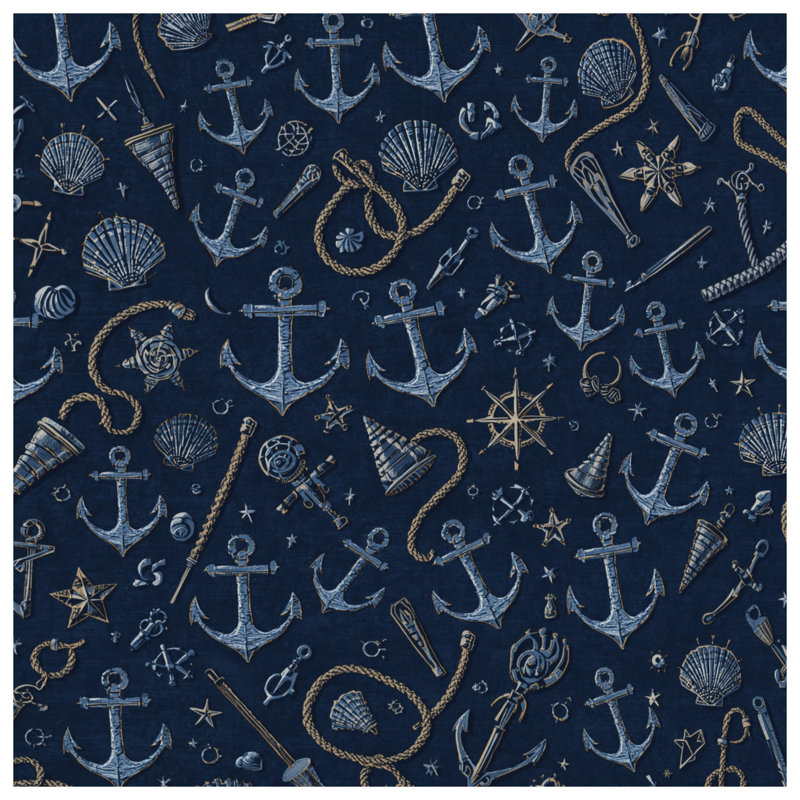 Rideaux, voilages et voilages à motif nautique, Blocage, 50 po x 80 po - 1 panneau