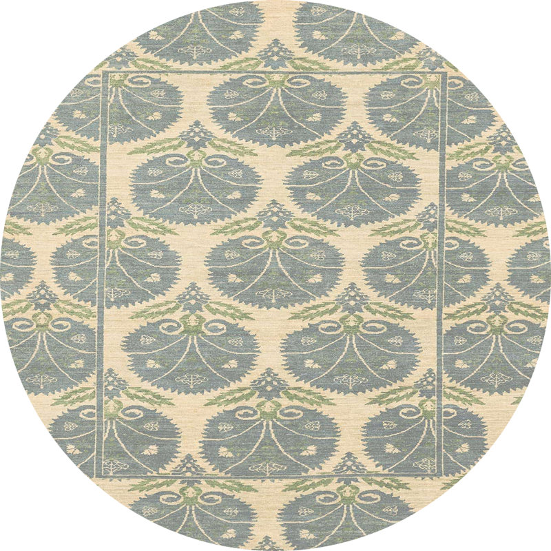 Tapis abstrait à motif abstrait moderne 4010, Rond 5 pi