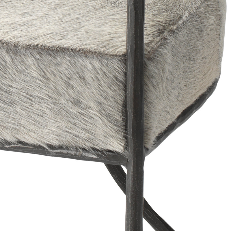 Fauteuil en cuir de vache de 23 po de large Kai