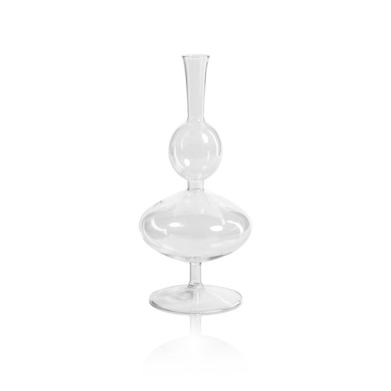 Clear Glass Sphere Design Table Vase Set