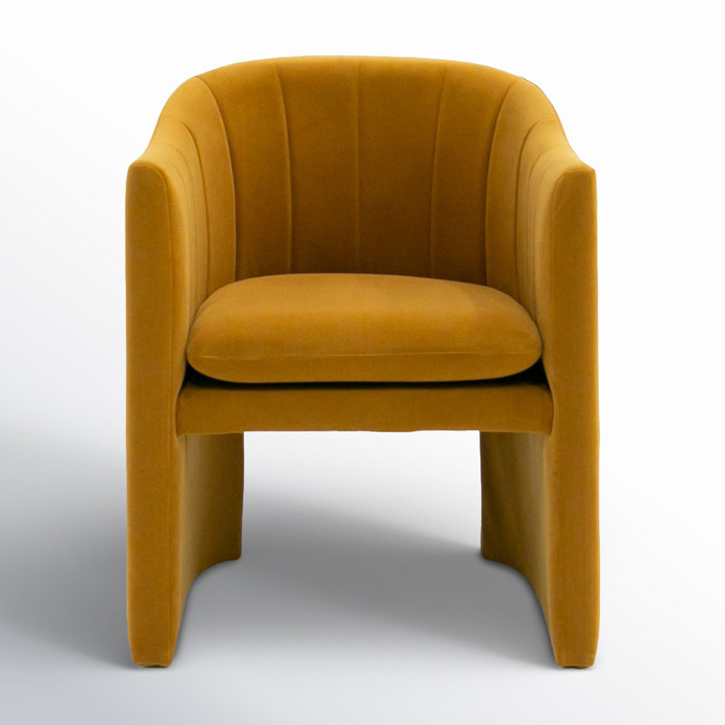 Kidman Velvet Upholstered Arm Chair, Orange Velvet