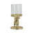 Gold Rabbit Pillar Candle Holder with Clear Glass Hurricane Shade