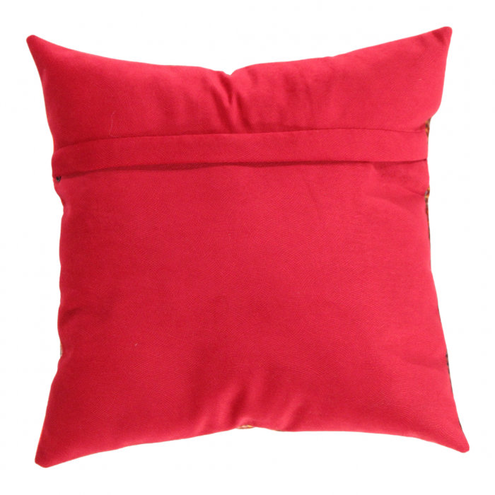 Square Pillow Cover & Insert, 16" H x 16" W, Red/Blue/Ivory