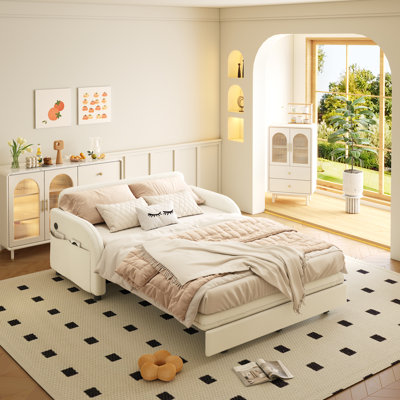 Canapé-lit 52,4 po rembourré en tissu multifonctionnel