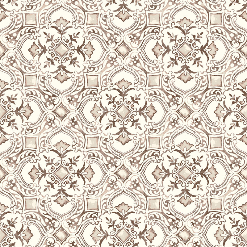 Papier peint motif floral Marjolaine, Noir