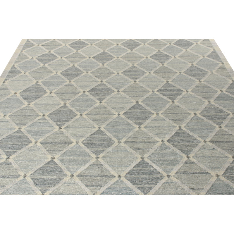 Scandinavian Wool Geometric Area Rug, Rectangle 10' x 14'