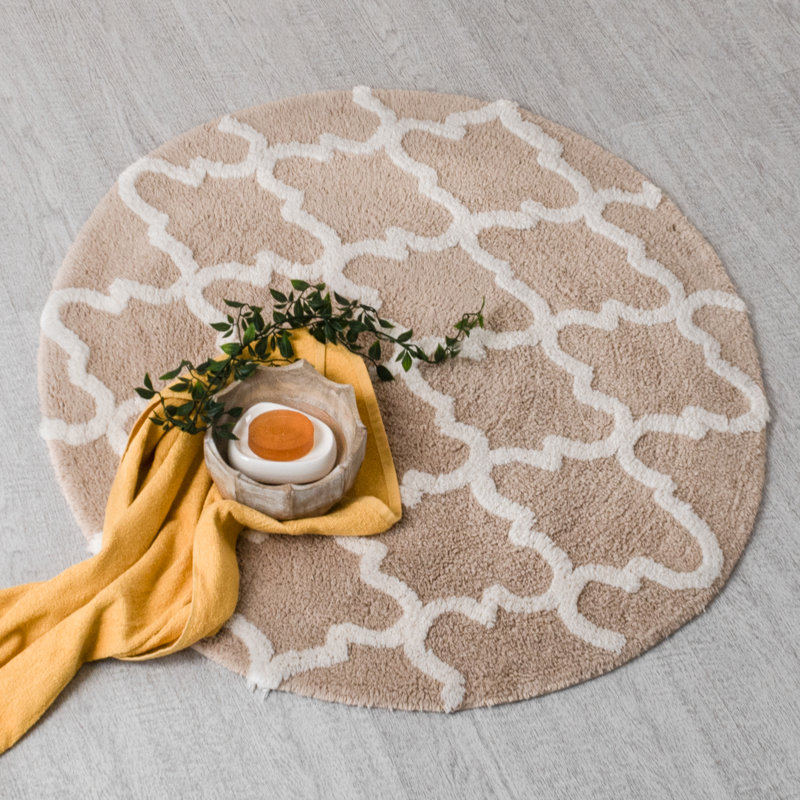 Mulnix Trellis Bath Rug, Beige