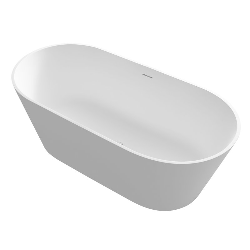 Tangent 1600Mm Solid Surface Stone Freestanding Soaking Bathtub