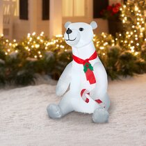 Inflatable Polar Bear With Fishing Pole 5ft Outdoor Christmas Holiday  Decoration for sale online