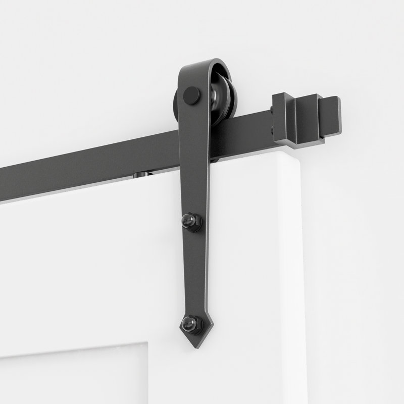 60-inch Matte Black Steel Sliding Barn Door Hardware Kit